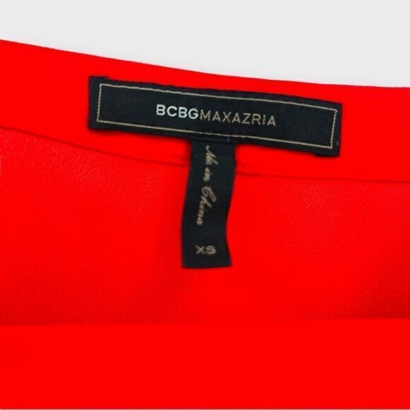 BCBGMaxazria Cold Shoulder Peasant Blouse in Cherry Red Women’s Size XS - Picture 5 of 5